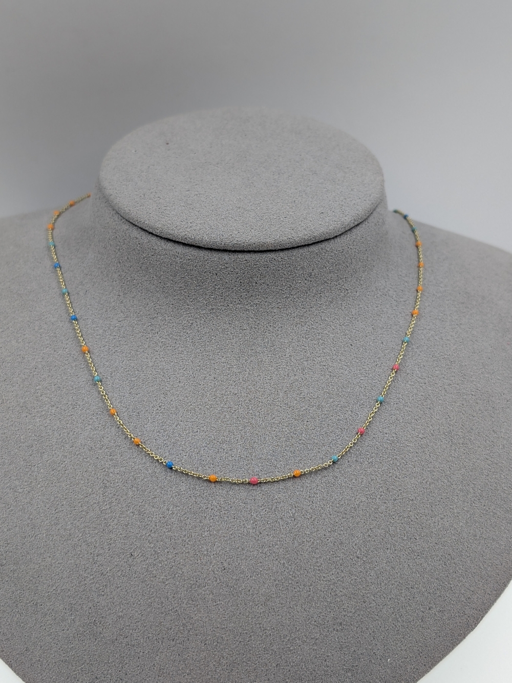 NWOT Gorjana 18K Gold Plated Rainbow Enamel Choker Necklace Bb33